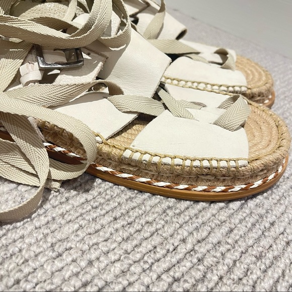 Free People x Matisse Tabi Tie Sandals in Cream - Picture 8 of 8